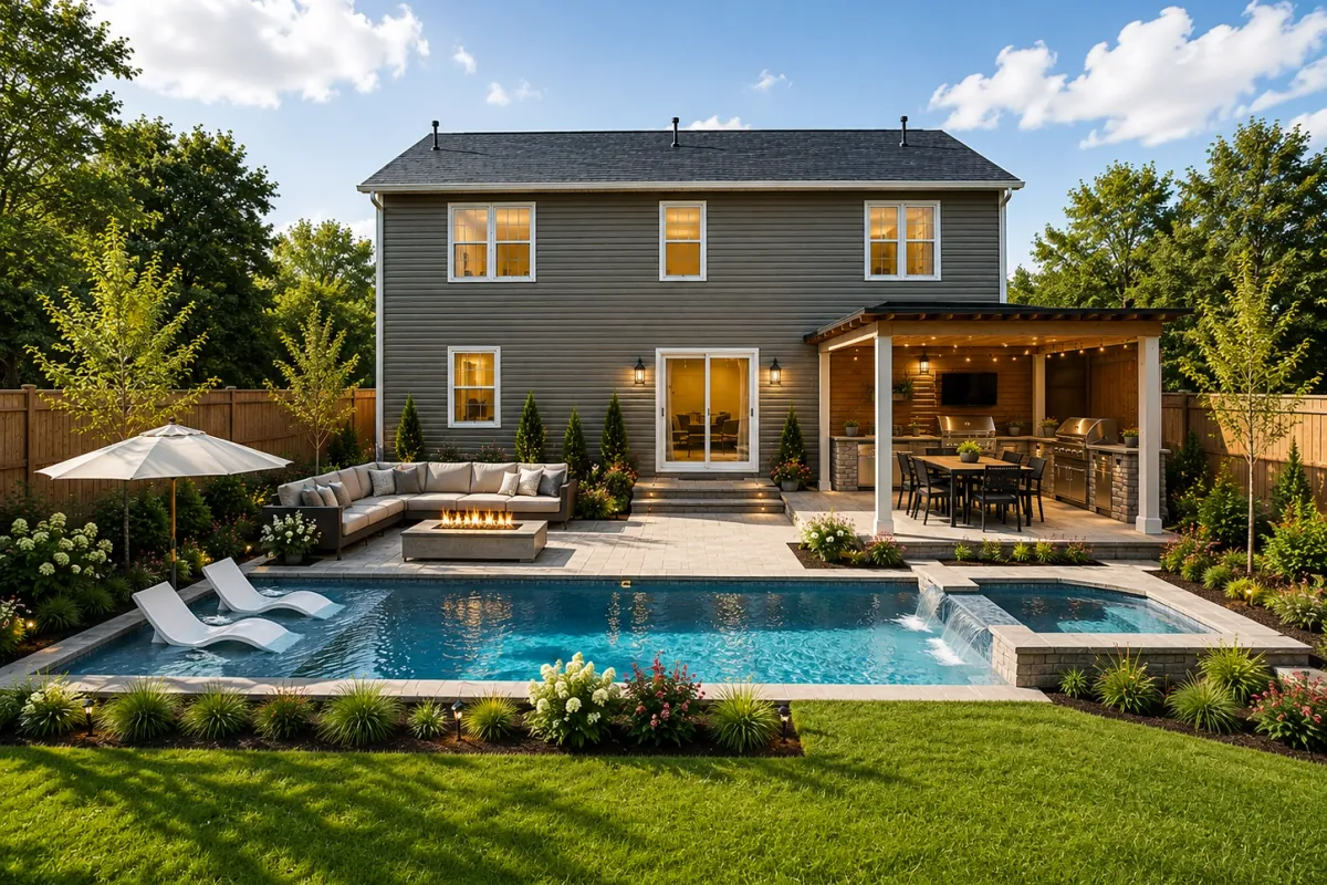 An AI-generated concept for an outdoor living space